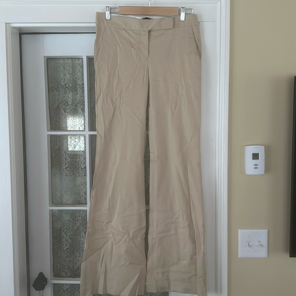 Theory tan bootcut pants.  Size 8